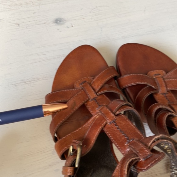 Stuart Weitzman Tapered Heel Ankle Strap Sandals Size 9 - Picture 9 of 10